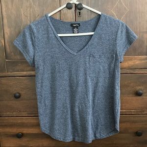 RUE21 Blue Basic V-Neck Women’s Tee Blouse